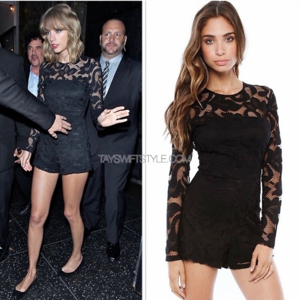 Montreil Excl Black Lace Long Sleeve Romper